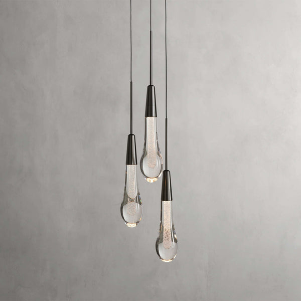 Soltaire Modern 3 Light Round Glass Chandelier