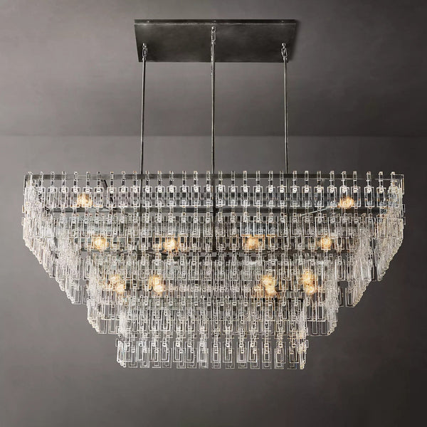 Mariogold Multi-Tier Crystal Chain Rectangle Chandelier 60" 72"