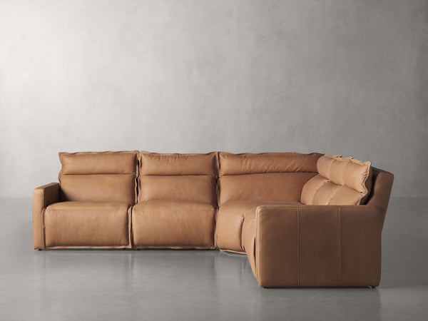 Rowland Leather Five Piece Motion Corner Sectional