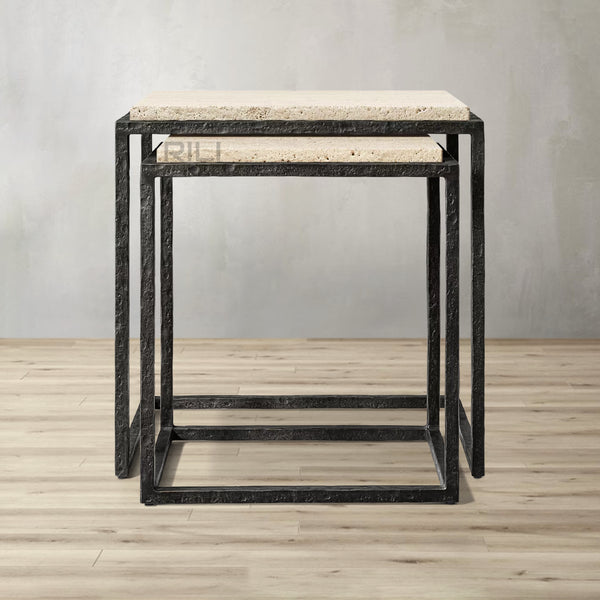 Salvador Stone Rectangular Nesting Side Tables