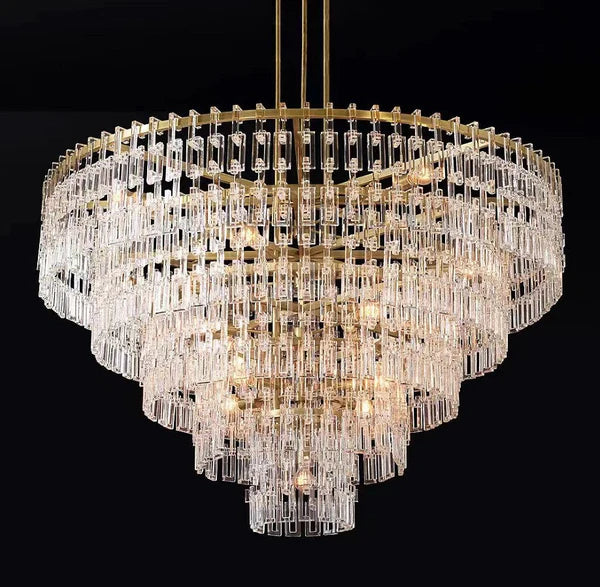 Mariogold Multi-Tier Crystal Chain Round Chandelier 36" 48" 60"