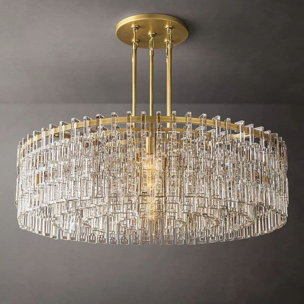 Mariogold Multi-Tier Crystal Chain Round Chandelier 48"