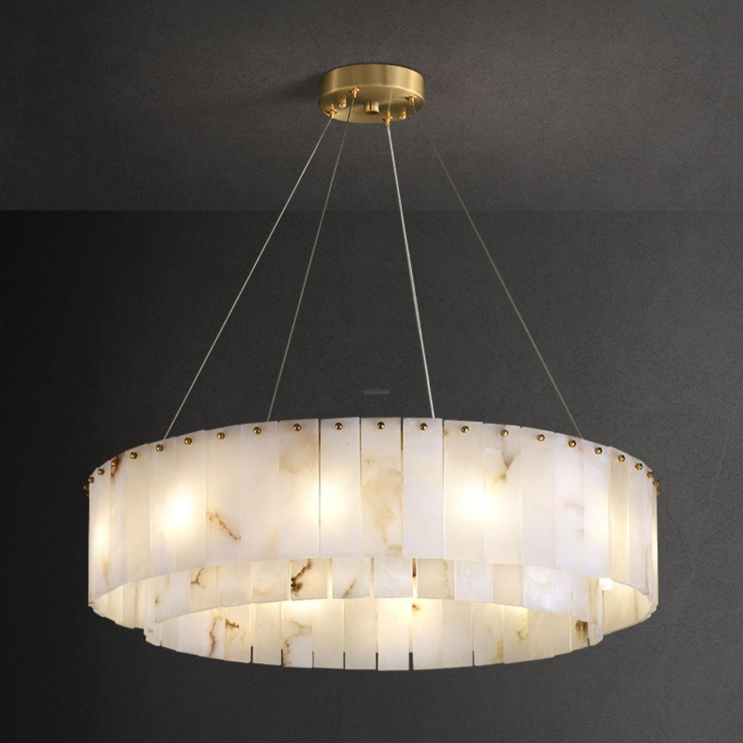 Rock Alabaster Chandelier ∅ 23.6″  ∅ 31.4''