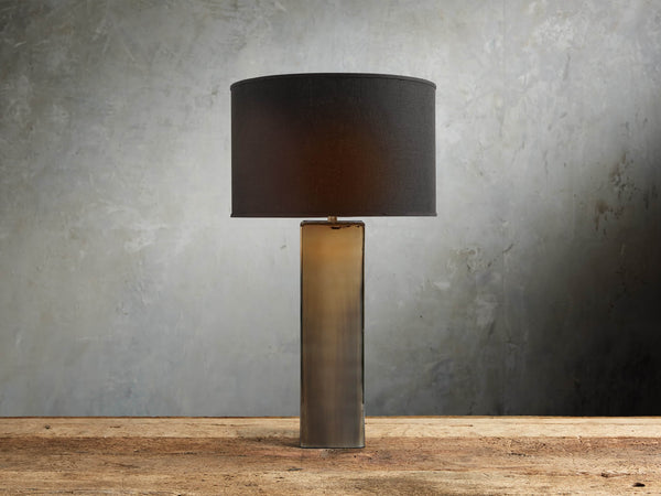 Adrano Table Lamp in Gold with Black Shade