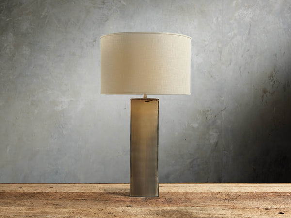 Adrano Table Lamp in Gold with Natural Shade