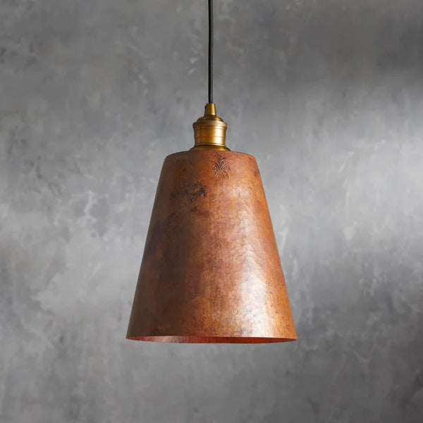 Recycled 9" Metal Tapered Pendant in Copper