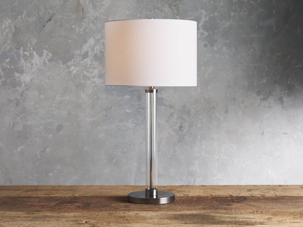 Glass Column Table Lamp