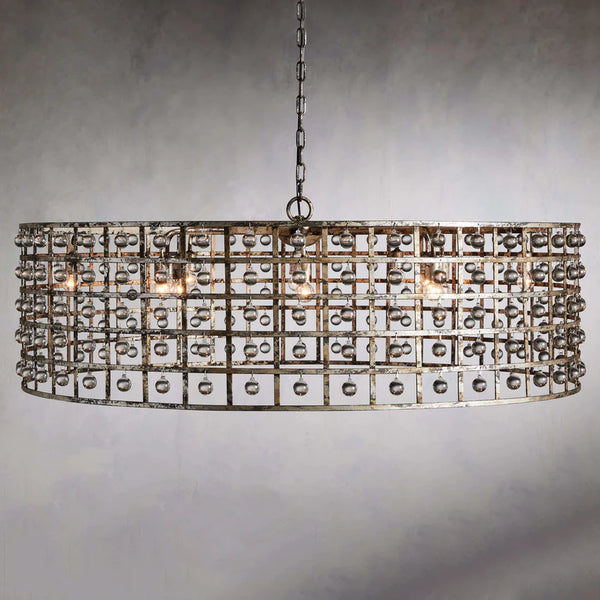 La Cage 12-Light Round Chandelier in Silver Clay