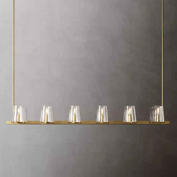 Kuseay Glass Linear Chandelier 60"