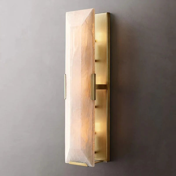 Harlow de Translucent Modern Calcite Linear Wall Sconce