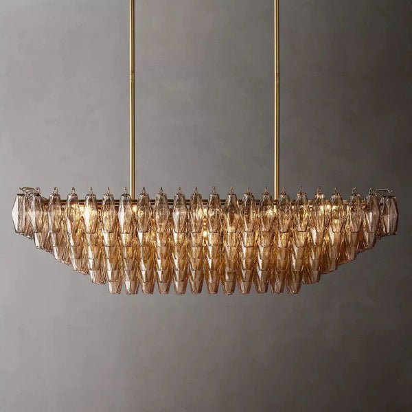 Chiaray Glass Multi-Tier Rectangular Chandelier 54"W