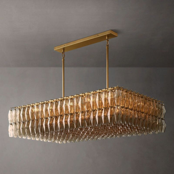 Chiaray Glass Rectangular Chandelier 54"