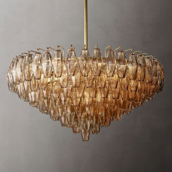 Chiara Glass Tiered Round Chandelier 37"