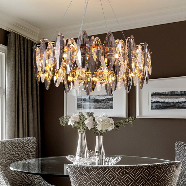 Incandescencia 23 1/4"W Brass and Crystal 8-Light Chandelier