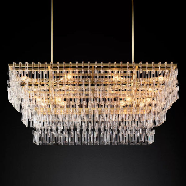 Mariogold 3-Tier Rectangular Chandelier 60"