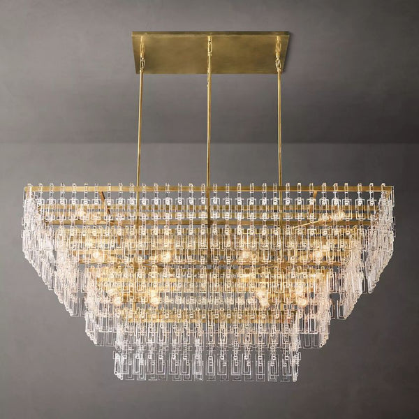 Mariogold 4-Tier Rectangular Chandelier 72"