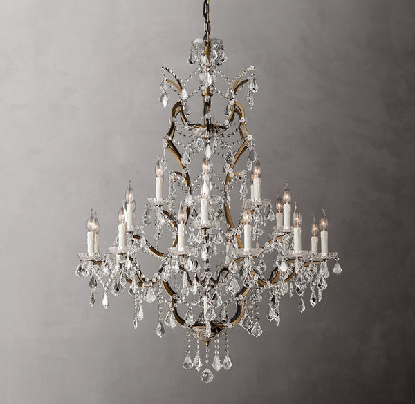 Rocco Iron & Crystal Round Chandelier 40"