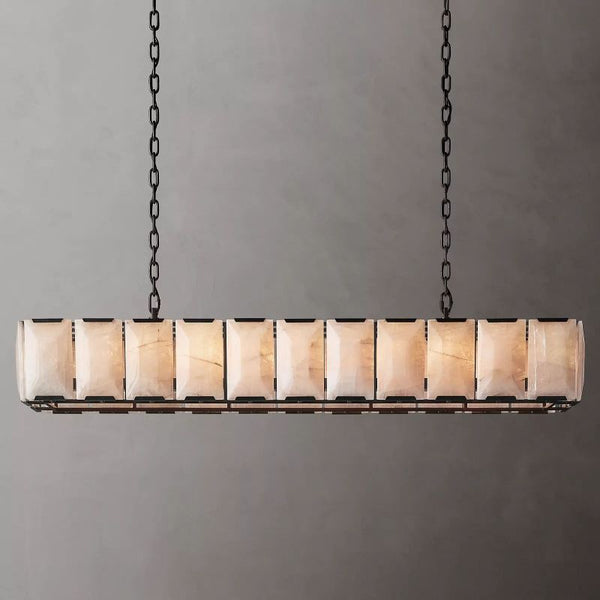 Hulson Calcite Rectangular Chandelier D 74"