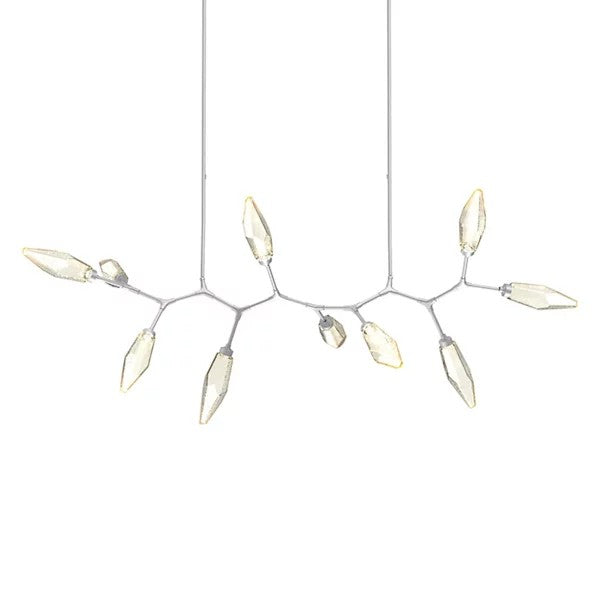 Rock Crystal Modern Branch LED Linear Chandelier