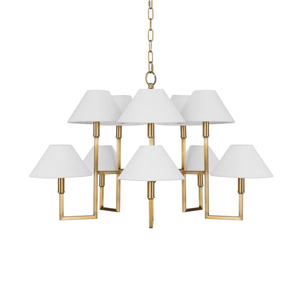 Five Arm Chandelier With Coolie Shade