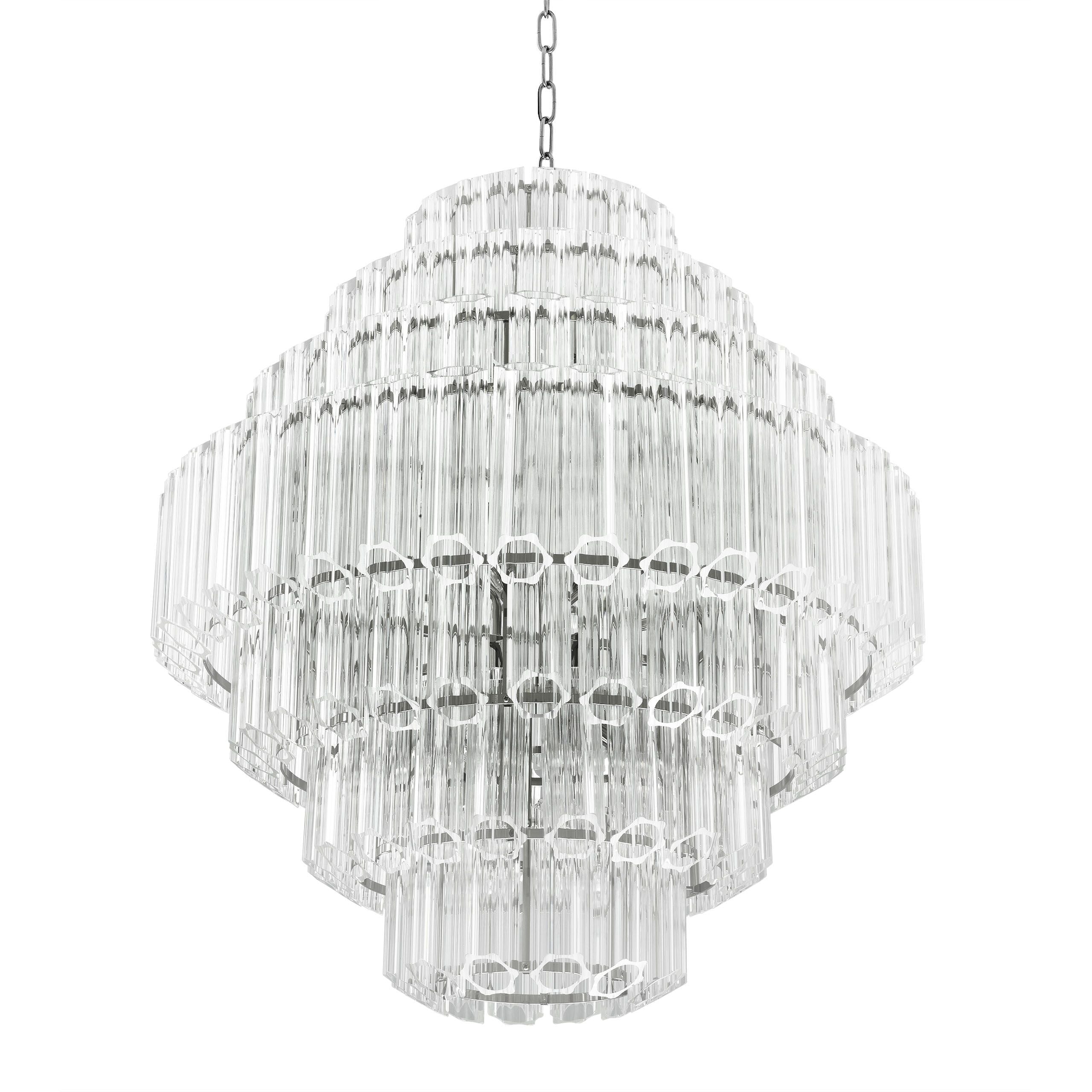 Vittoria L Modern Glass Chandelier - [Nickel] - Eichholtz