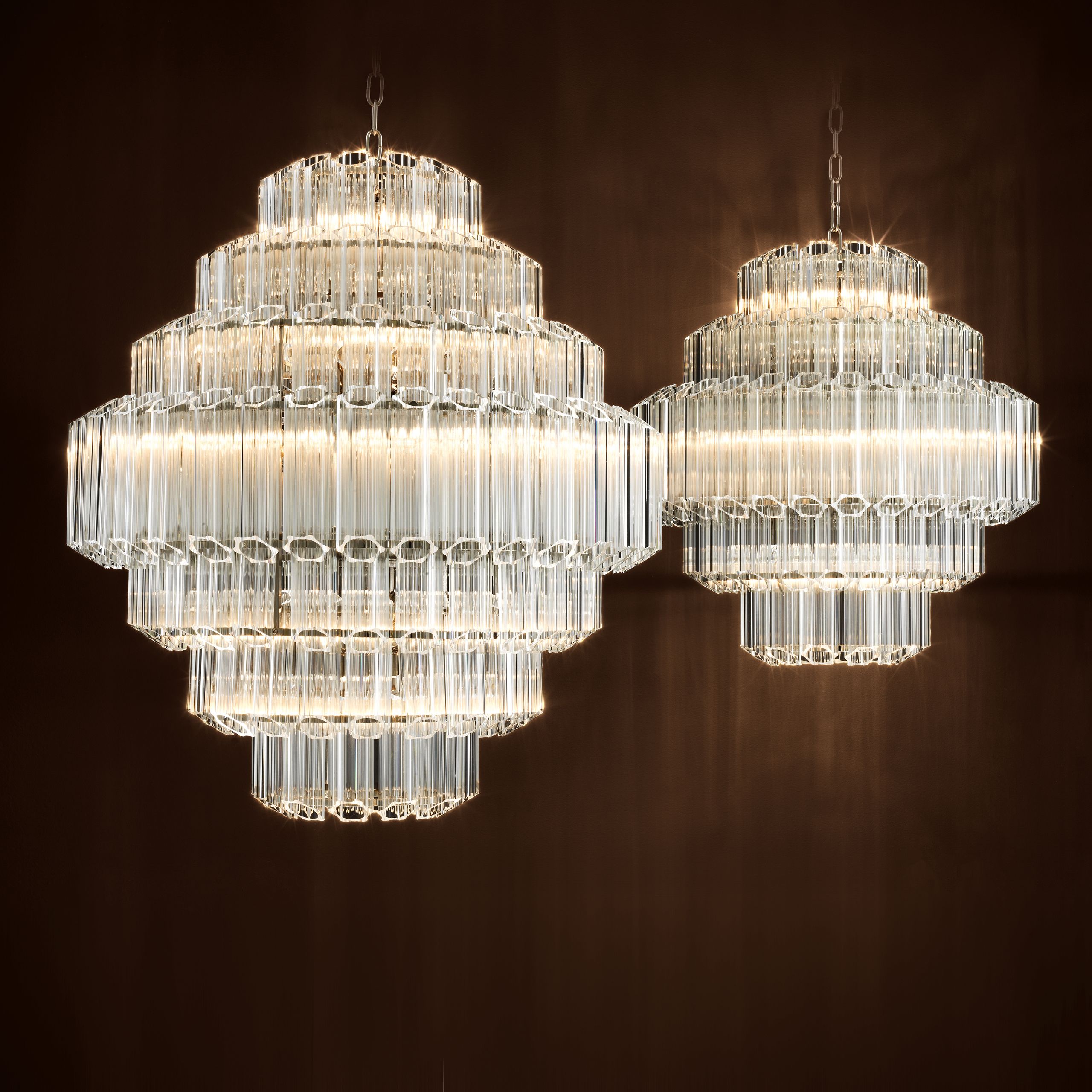 Vittoria L Modern Glass Chandelier - [Nickel] - Eichholtz