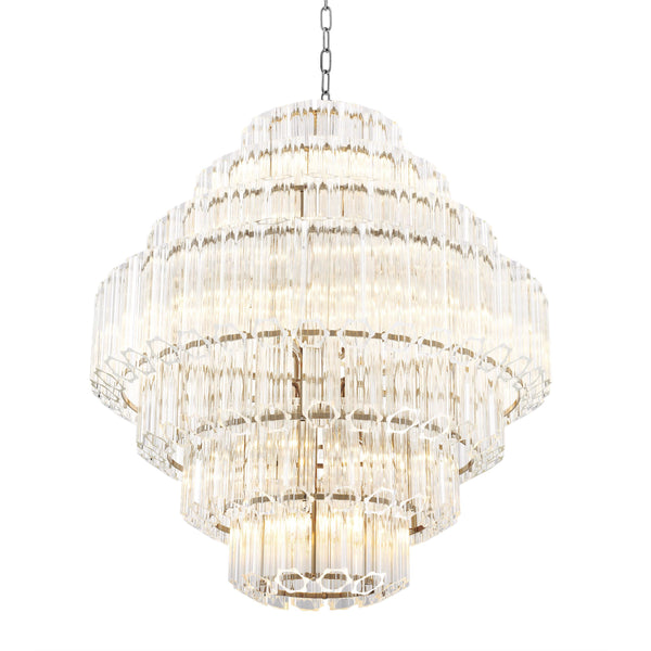 Vittoria L Modern Glass Chandelier - [Nickel] - Eichholtz