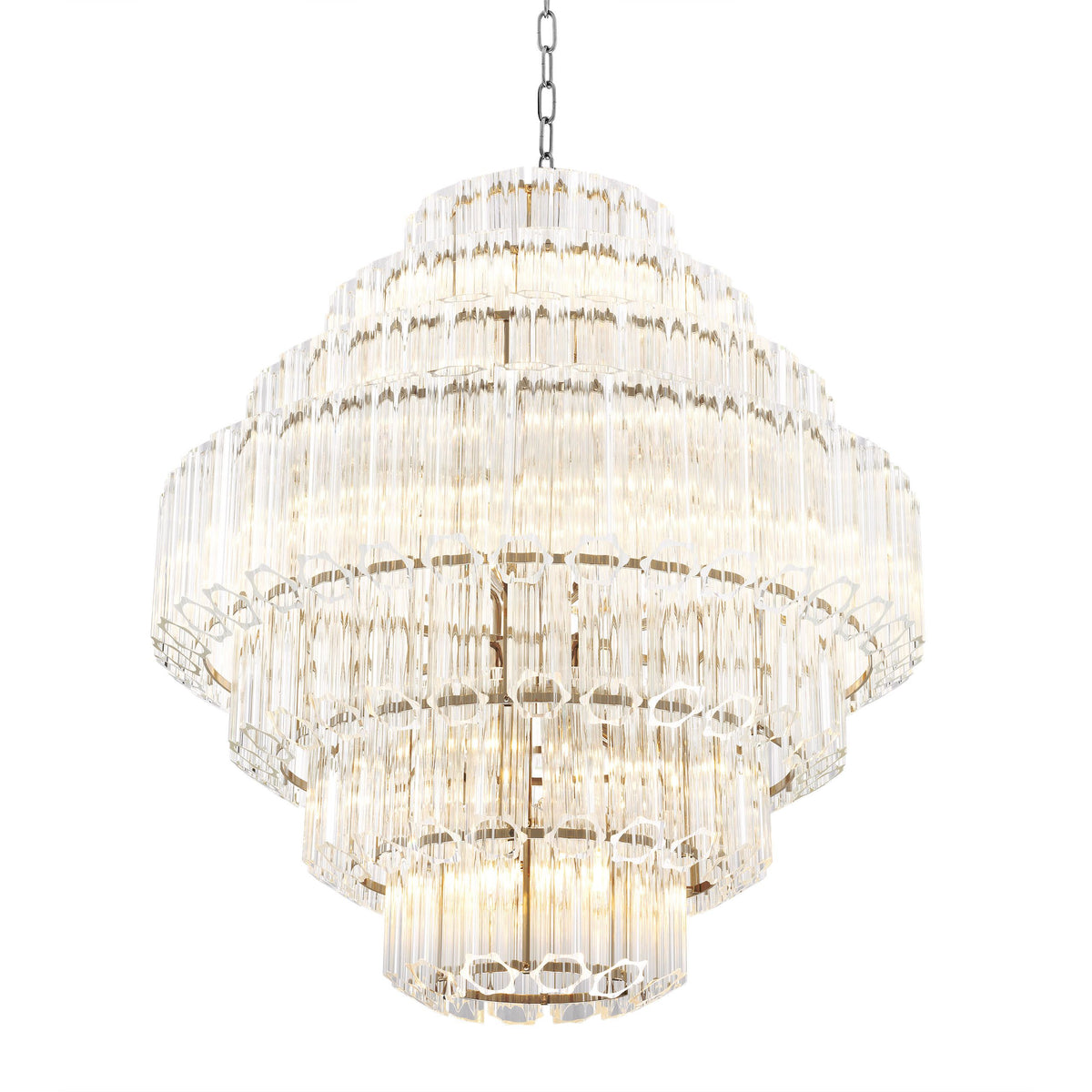 Vittoria L Modern Glass Chandelier - [Nickel] - Eichholtz