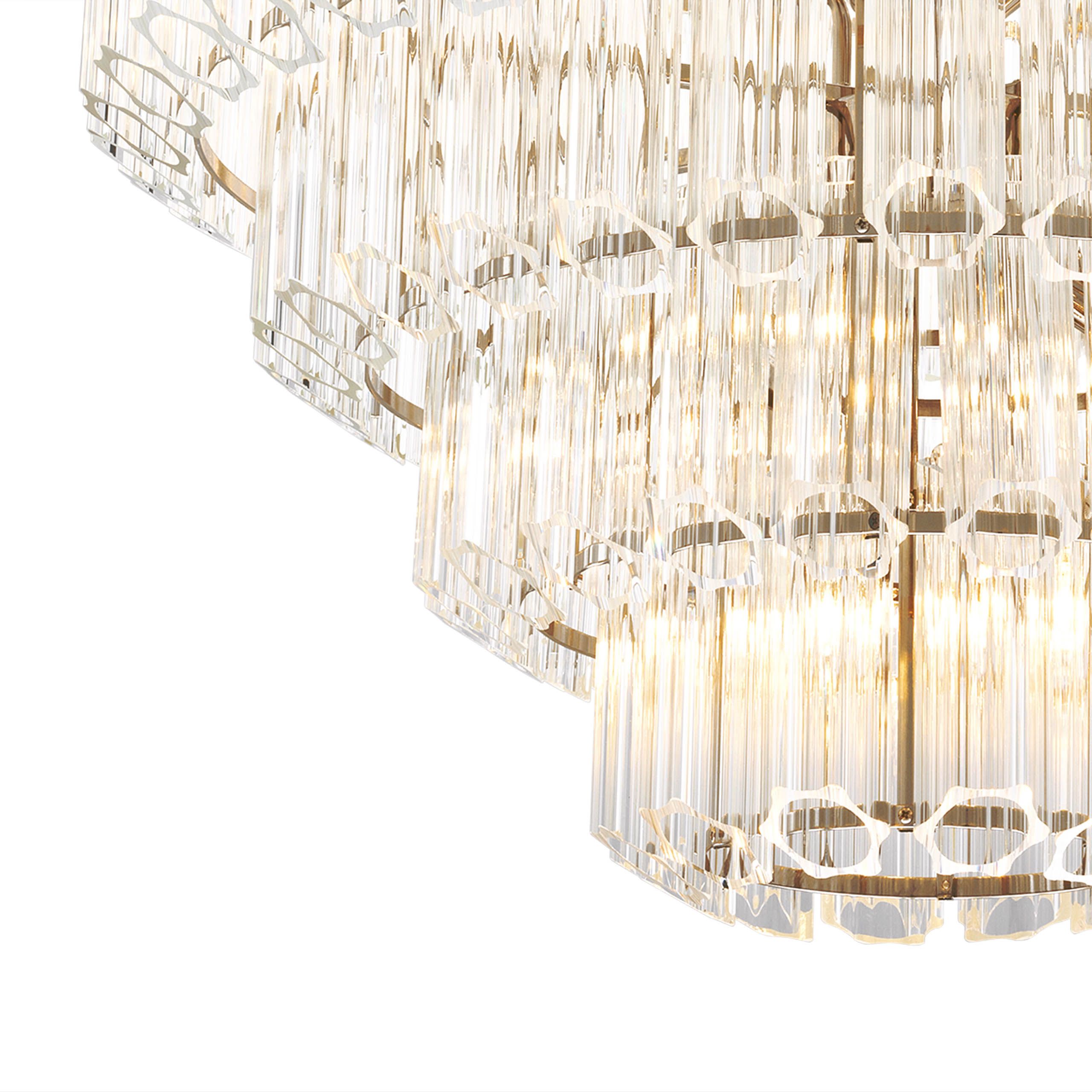 Vittoria L Modern Glass Chandelier - [Nickel] - Eichholtz