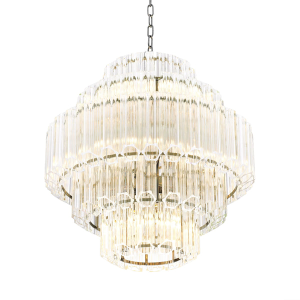 Vittoria S Modern Glass Chandelier - [Nickel] - Eichholtz