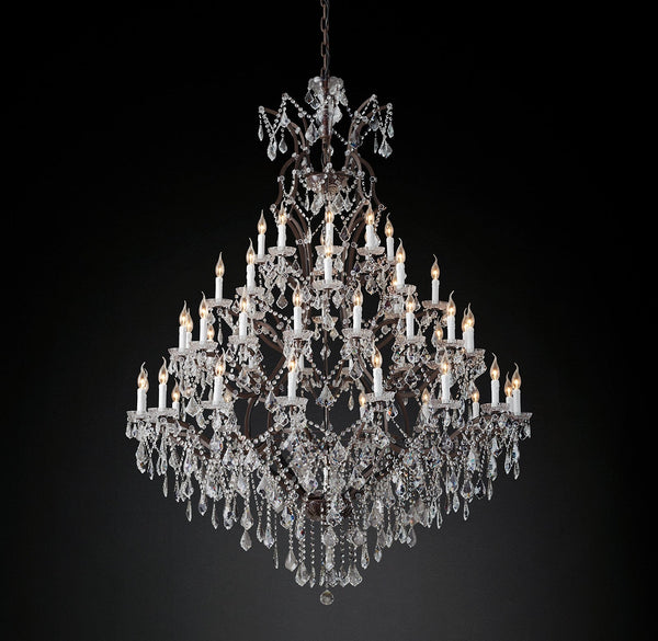 Rocco Iron & Crystal Round Chandelier 60"