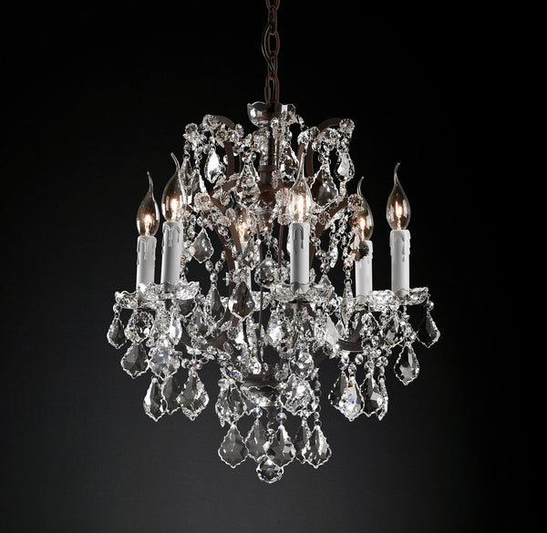 Rocco Iron & Crystal Round Chandelier 18''