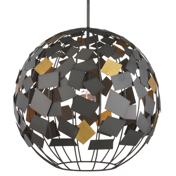 Moon Night Gray & Gold Orb Chandelier