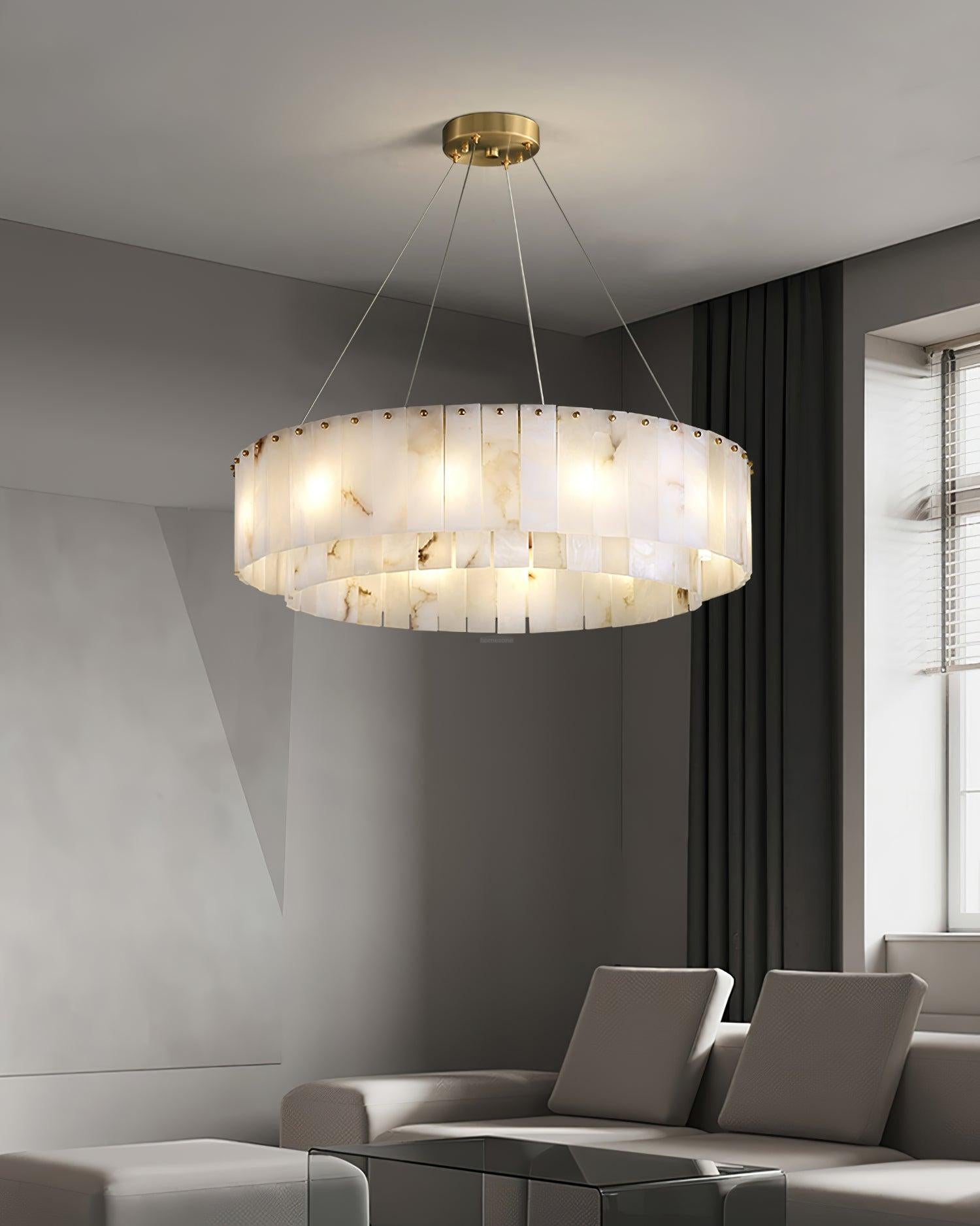 Rock Alabaster Chandelier ∅ 23.6″  ∅ 31.4''