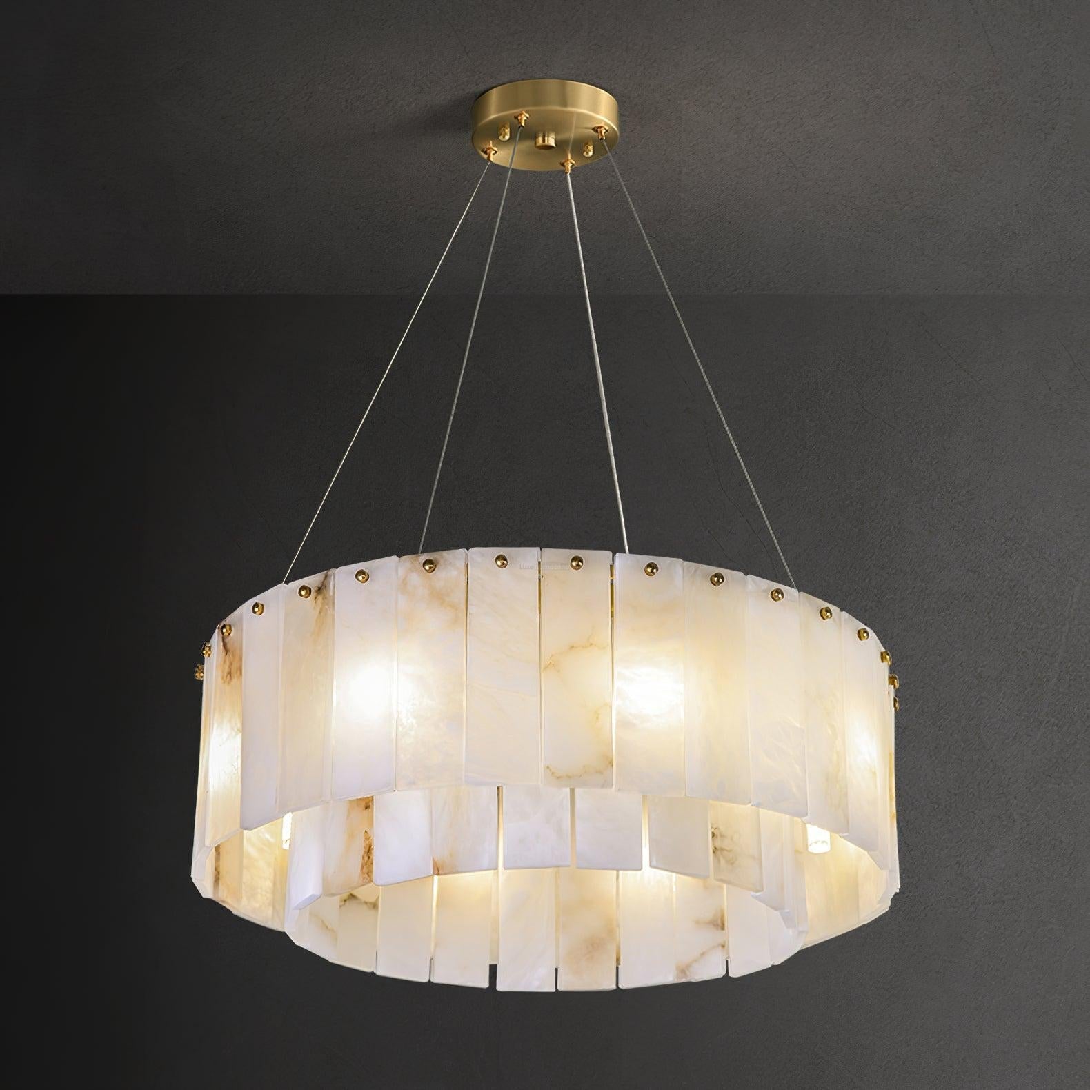 Rock Alabaster Chandelier ∅ 23.6″  ∅ 31.4''