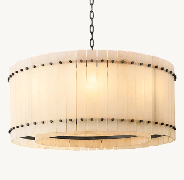 San Marco Alabaster Round Chandelier 37"