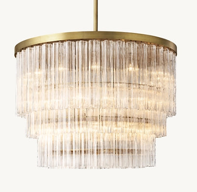 Mist Light 3-Tier Round Chandelier 48"