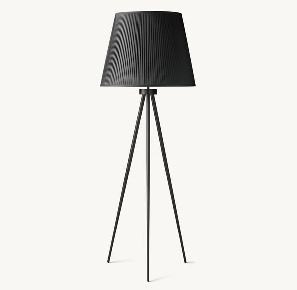 Reed Pleated Silk Shade Floor Lamp