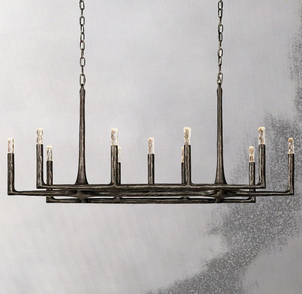 Thaddeus Forged Linear Chandelier 54"