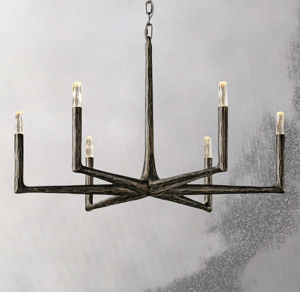 Thaddeus Forged Round Chandelier 36"