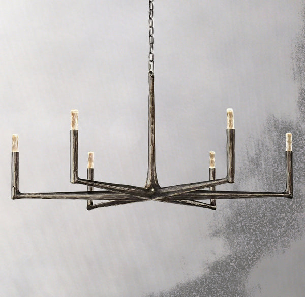 Thaddeus Forged Round Chandelier 48"