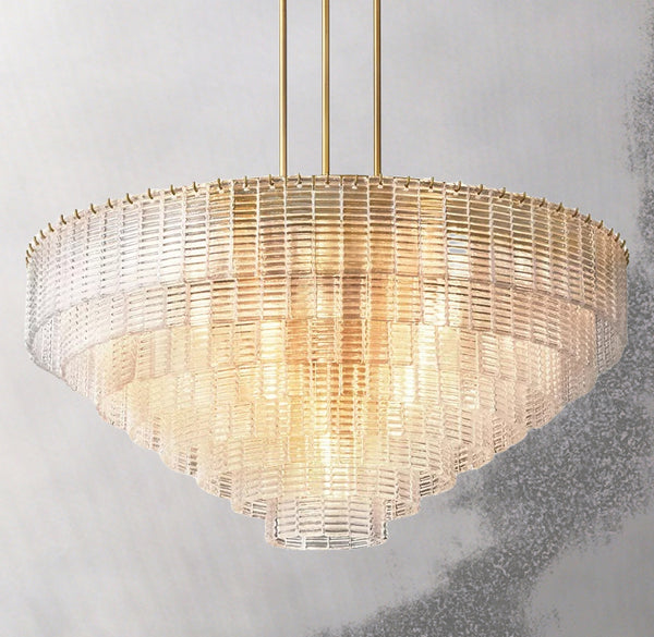 Siene Smoke Round Clear Chandelier 52"