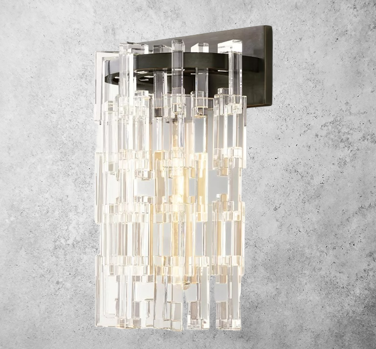 Mariogold Multi-Tier Crystal Chain Wall Sconce