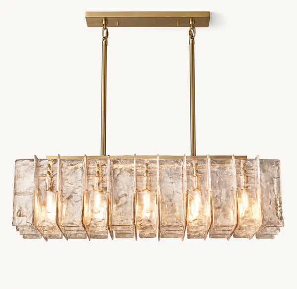 LOTTICE SMOKE GLASS LINEAR CHANDELIER 49"