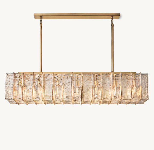 LOTTICE SMOKE GLASS LINEAR CHANDELIER 67"