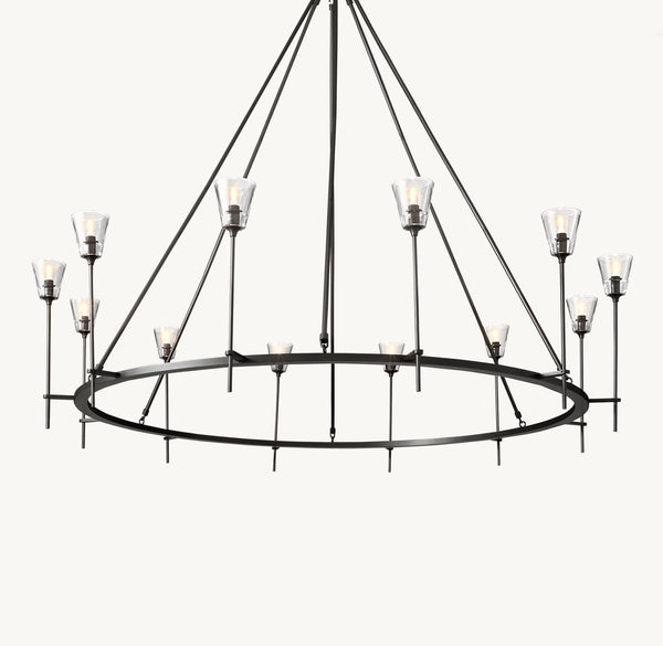 Torche De Verre Round Chandelier 70"