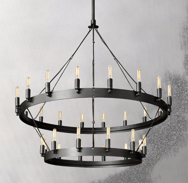 Vintage Filament 2-Tier Round Chandelier