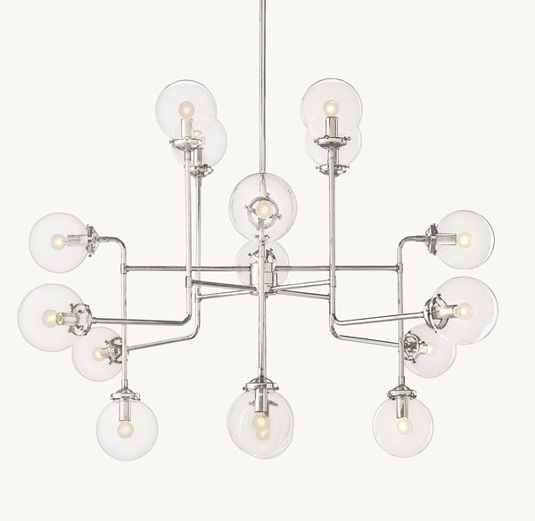 Bistro Globe Clear Glass Chandelier 56"