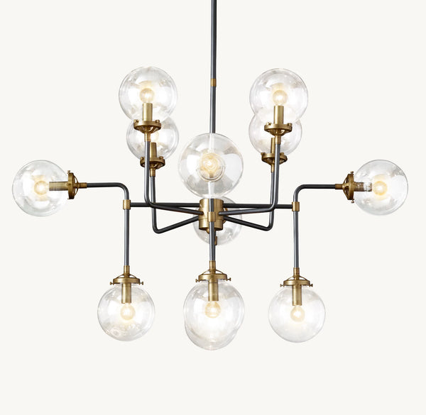 Bistro Globe Clear Glass Chandelier 42"