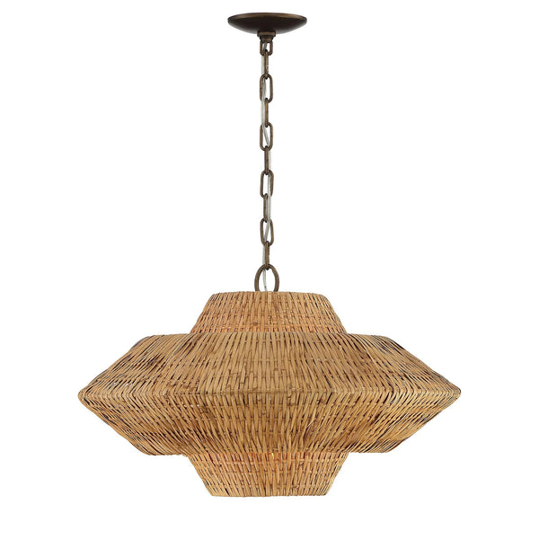 Luca Rattan 3-Tier Chandelier